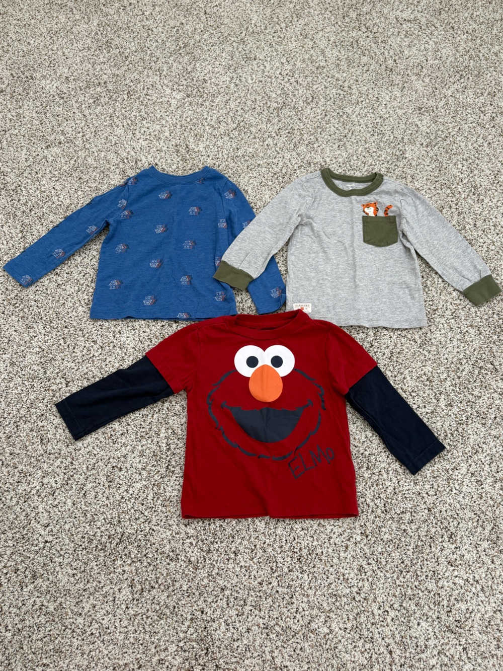 Old Navy, Carter's & Sesame Street Toddler Boy Long-Sleeve T-Shirt Bundle, 2T